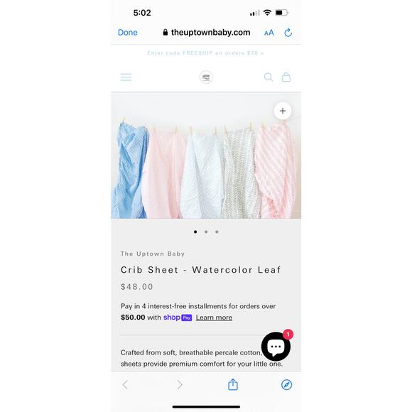 NEW Uptown Baby Crib Sheet - Picture 3 of 3